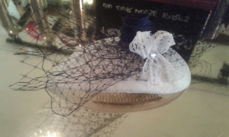 The bride-to-be's lovely fascinator!